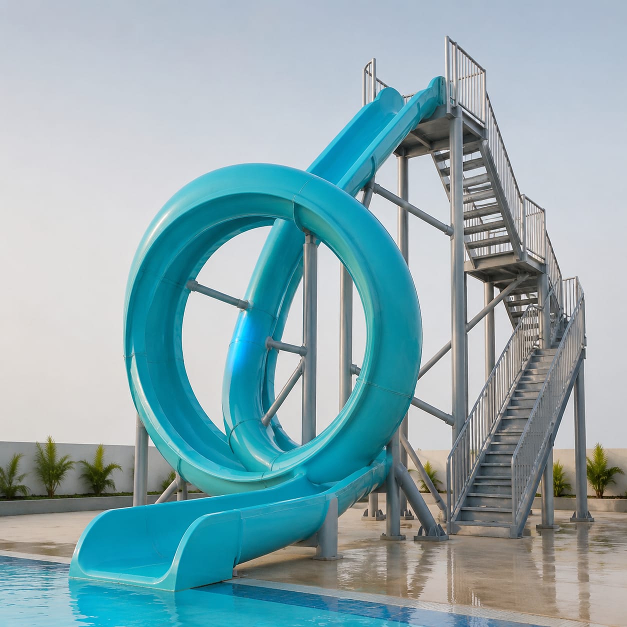 Scivolo acquatico ad anello in vetroresina
