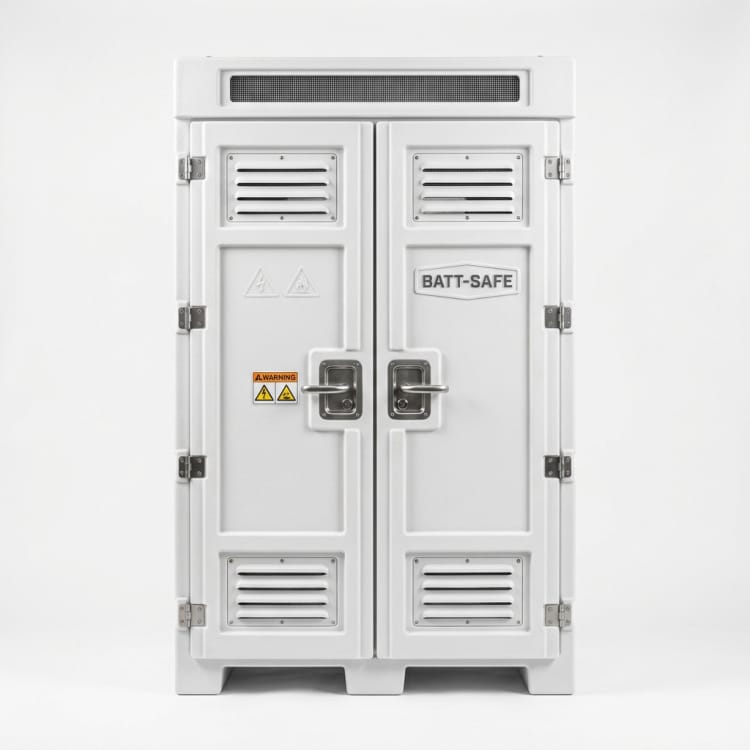 Armadio per accumulo batterie in vetroresina
