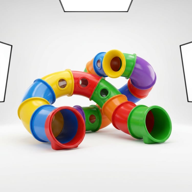Scultura-tunnel da gioco in vetroresina