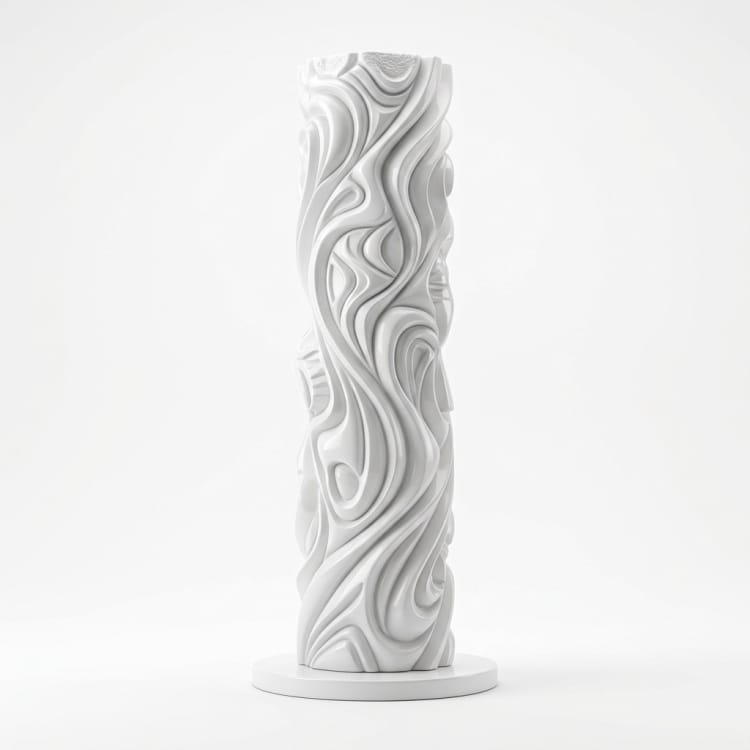 Colonna scultorea per spazi pubblici in vetroresina