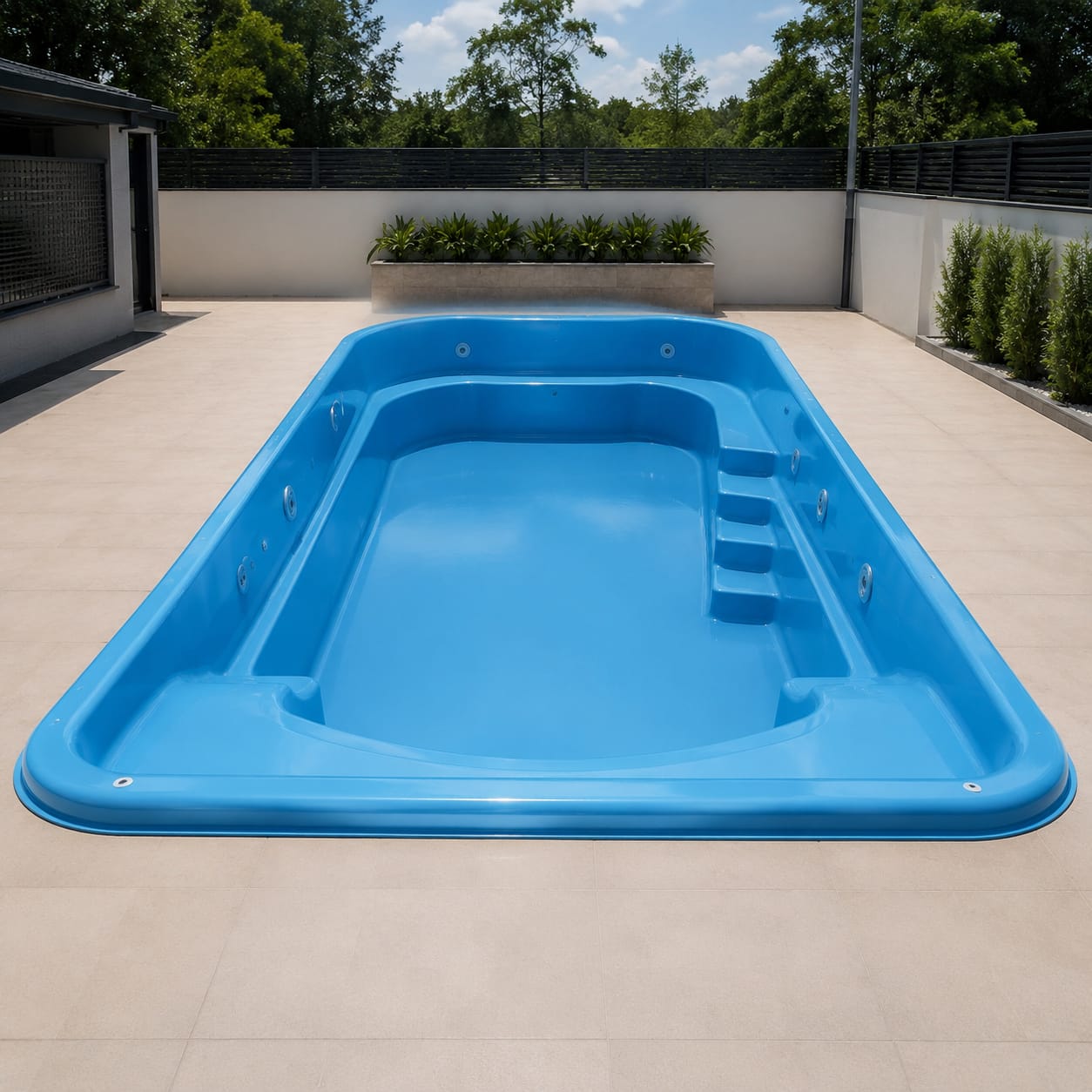 Vasca piscina in vetroresina per ville resort