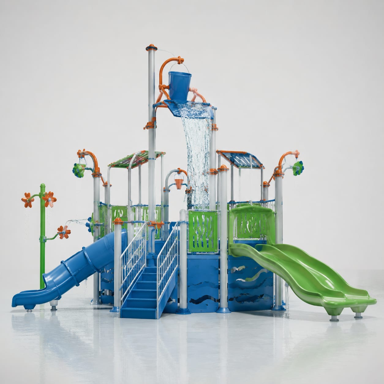 Struttura ludica per area giochi d’acqua in vetroresina