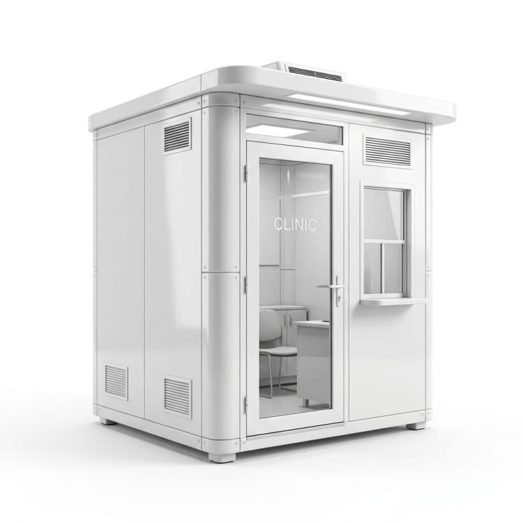 Cabina clinica temporanea in vetroresina